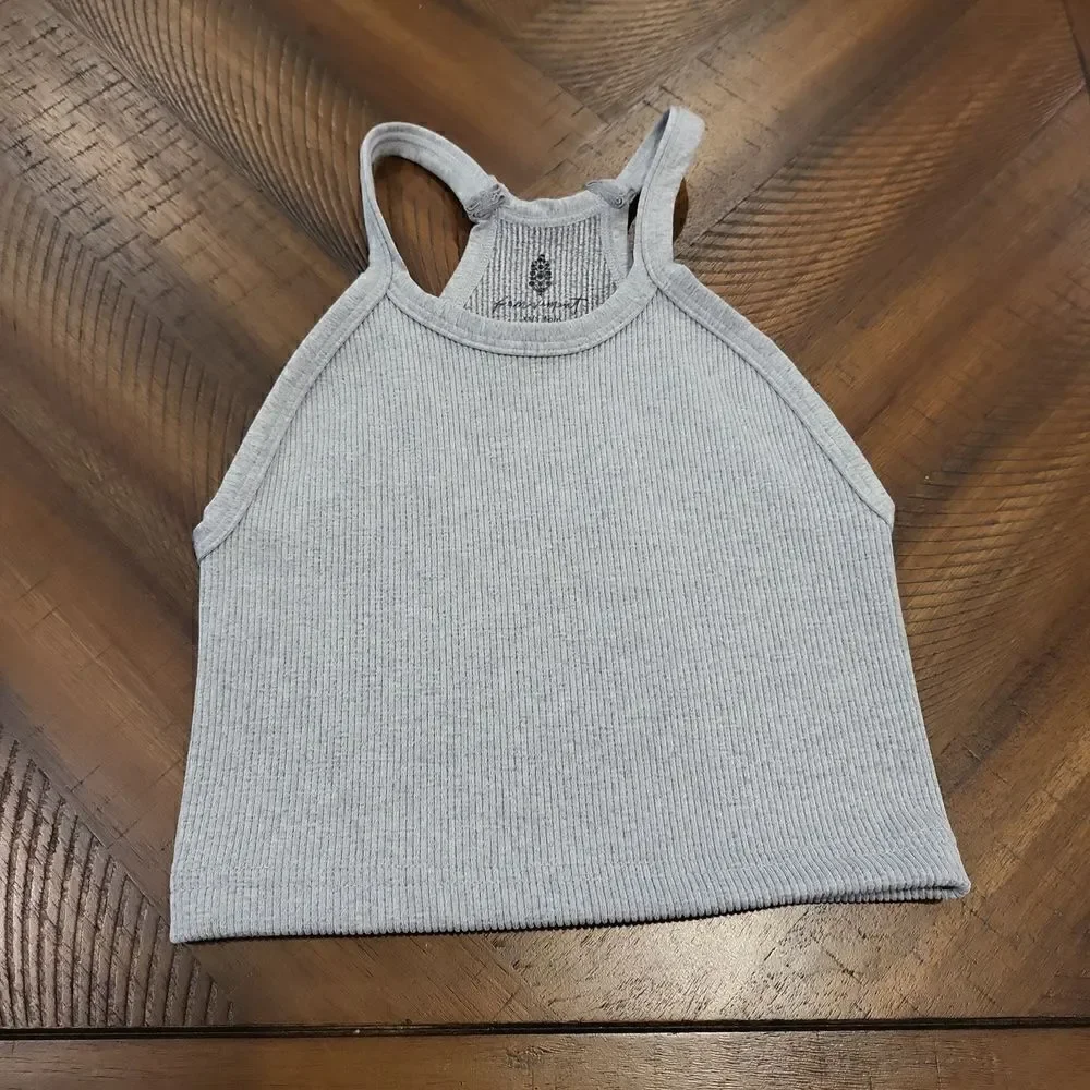 Free People Happiness Runs Heather Grey Tank XS/S